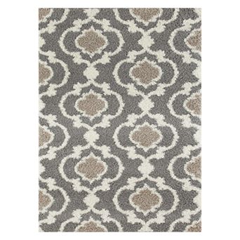 World Rug Gallery Florida Cozy Moroccan Trellis Shag Rug