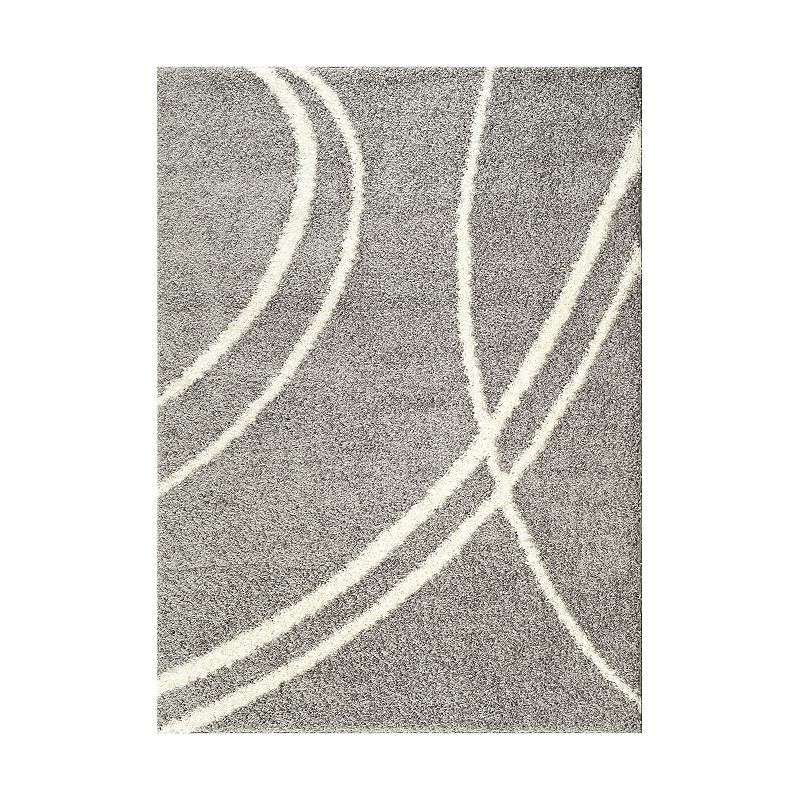 World Rug Gallery Florida Shag Soft Cozy Shag Rug, Grey, 6.5X9 Ft