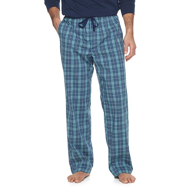 Men's Casual Elastic Waist Plaid Lounge Pants With Adjustable Leg Straps