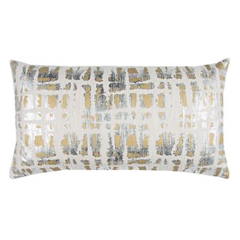 Rizzy Home Doh Abstract Metallic Oblong Throw Pillow