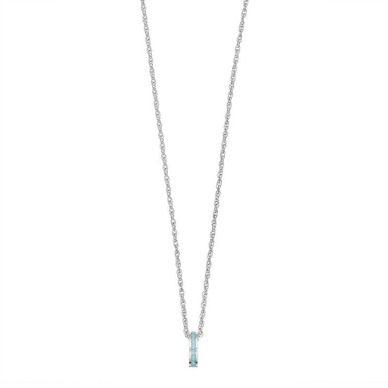 Traditions Sterling Silver Channel-Set Apatite Birthstone Pendant Necklace