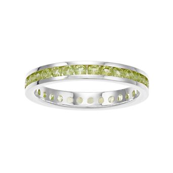 Traditions Jewelry Company Sterling Silver Channel-Set Peridot Birthstone Ring