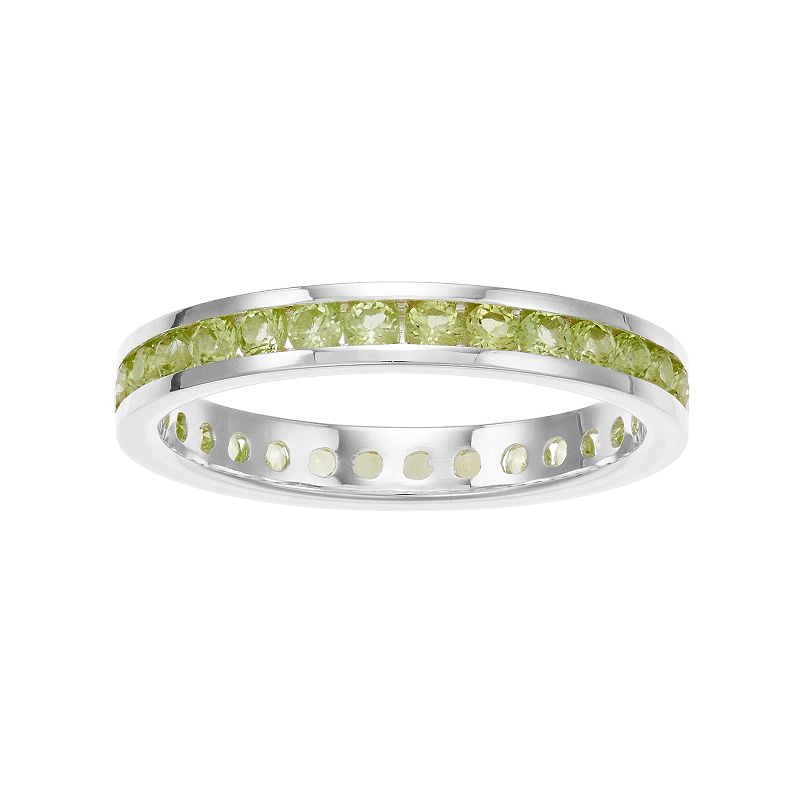 Traditions Jewelry Company Sterling Silver Channel-Set Peridot Birthstone Ring, Women's, Size: 6