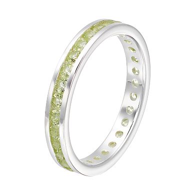 Traditions Sterling Silver Channel-Set Peridot Birthstone Ring