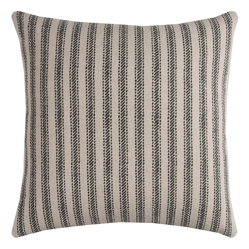 Rizzy Home Striped Ticking Throw Pillow, Natural, 20X20