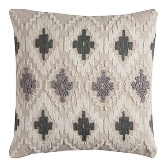 Rizzy Home Diamonds Geometric Textured Throw Pillow