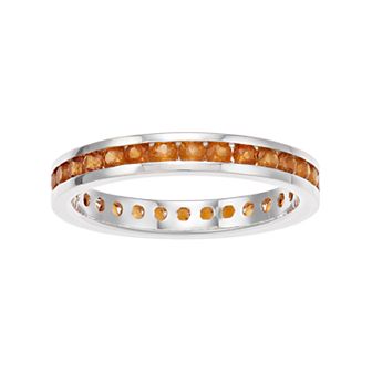 Traditions Jewelry Company Sterling Silver Channel-Set Brown Topaz Birthstone Ring