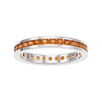 Traditions Jewelry Company Sterling Silver Channel-Set Brown Topaz Birthstone Ring