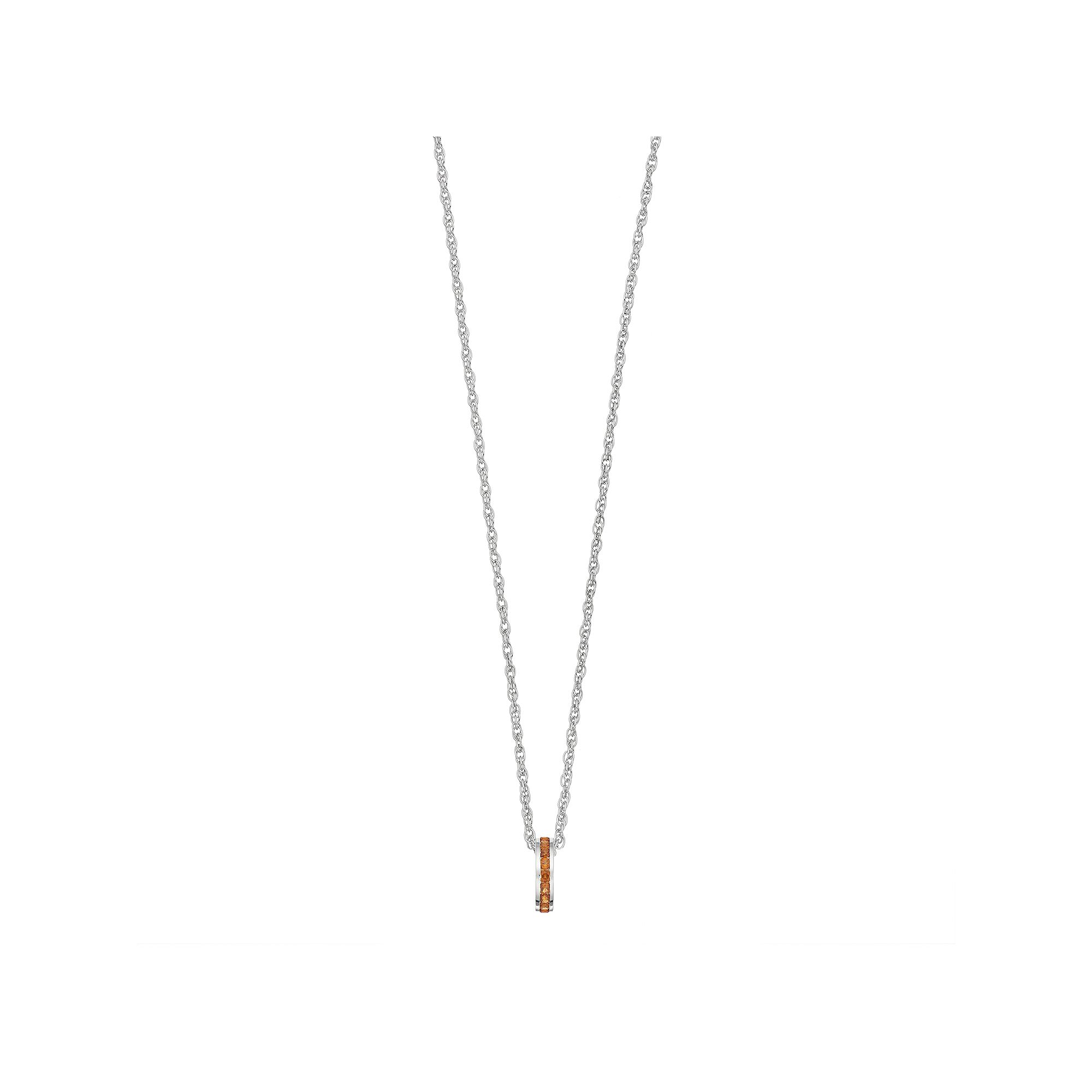 Traditions Jewelry Company Sterling Silver Channel-Set Brown Topaz Birthst