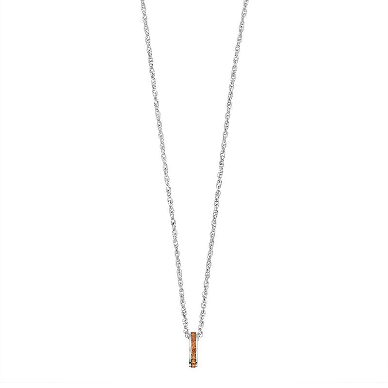 Traditions Jewelry Company Sterling Silver Channel-Set Brown Topaz Birthstone Pendant Necklace, Women's, Size: 18"