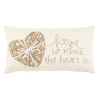 Rizzy Home ''Home Is Where The Heart Is'' Oblong Throw Pillow