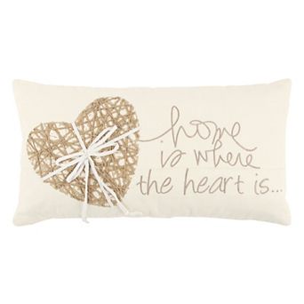 Rizzy Home ''Home Is Where The Heart Is'' Oblong Throw Pillow
