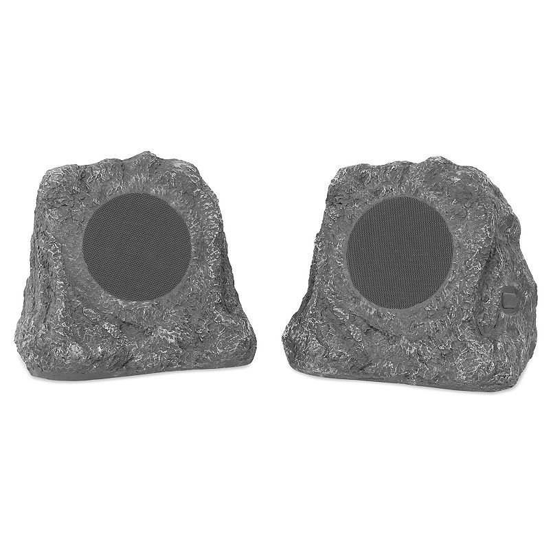 Innovative Technology Pair of Wireless Waterproof Rechargeable Bluetooth Outdoor Rock Speakers