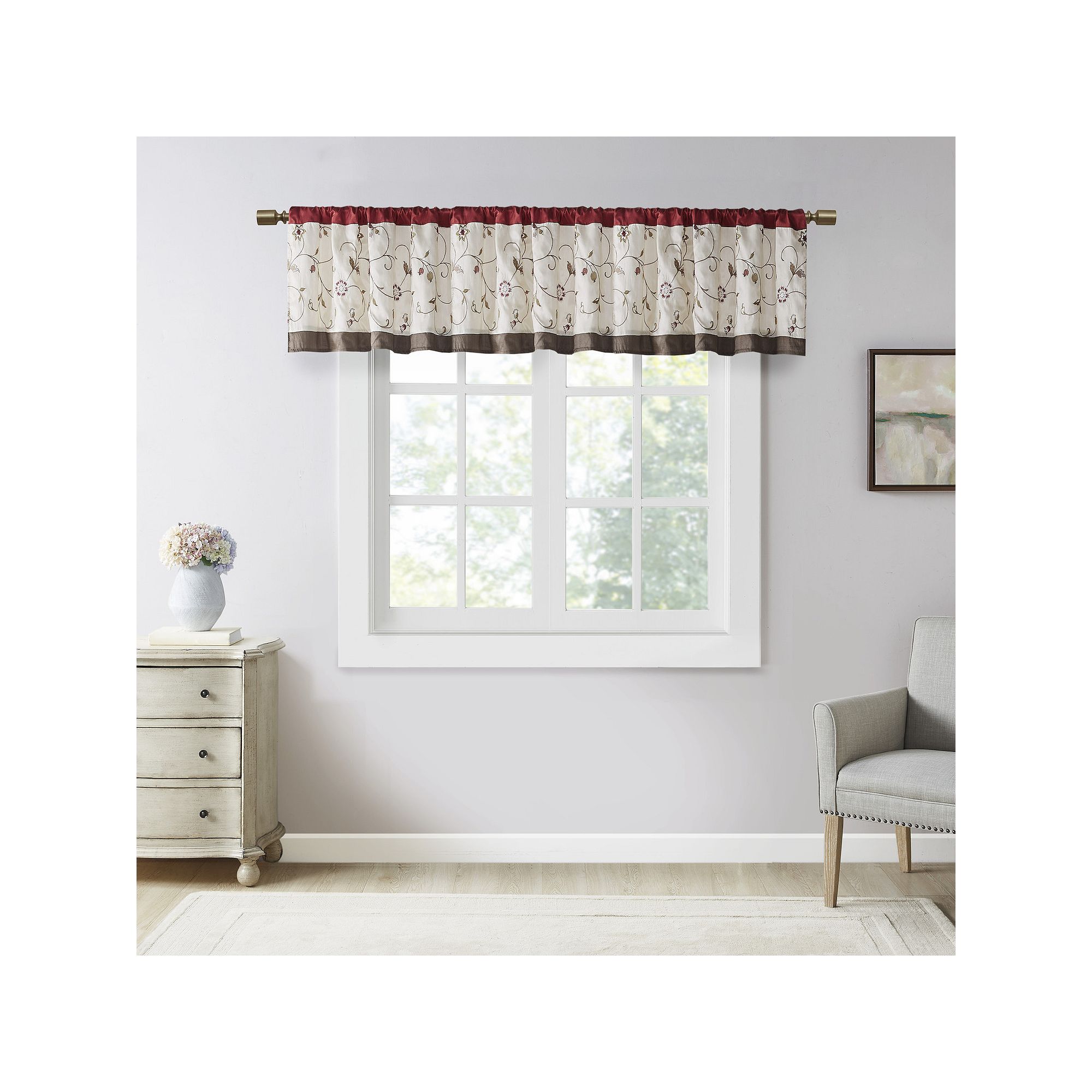 Madison Park Belle Embroidered Window Valance