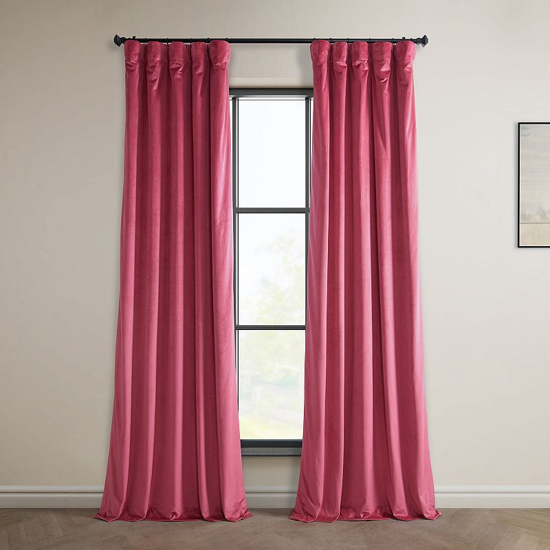 Dark Pink Heritage Plush Velvet Curtain (1 Panel)  Dark Pink  50W X 108L