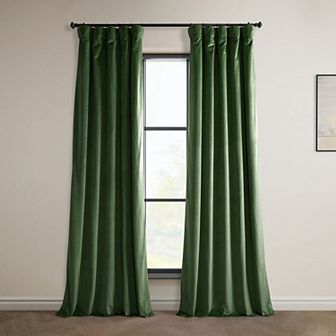 EFF Heritage Plush Velvet Room Darkening Curtain Panel