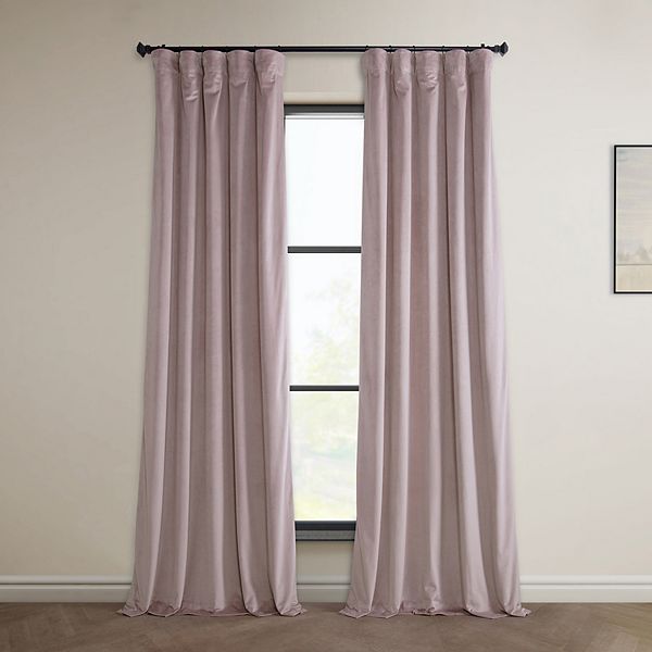 Mauve Heritage Plush Velvet Curtain (1 Panel), Mauve, 50W X 96L