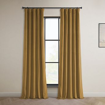 EFF Heritage Plush Velvet Room Darkening Curtain Panel