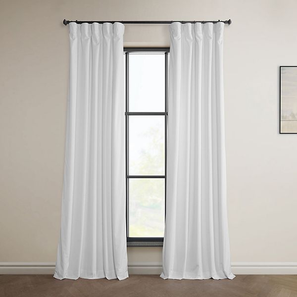 EFF 1-Panel Heritage Plush Velvet Curtain - White (50X84)