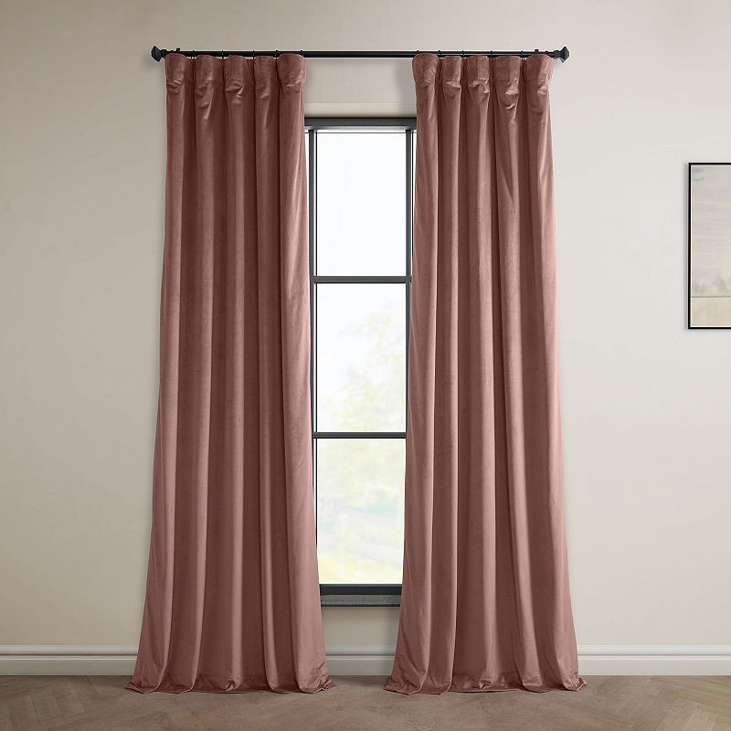 EFF 1-Panel Heritage Plush Velvet Curtain, Pink, 50X84