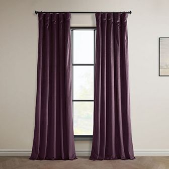EFF Heritage Plush Velvet Room Darkening Curtain Panel