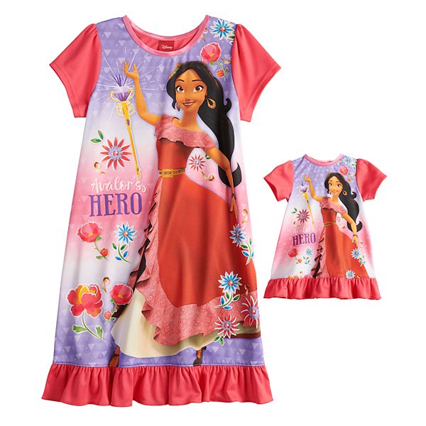Disney girls21EA078GDSAZElena of Avalor Nightgown With Matching Doll Gown Nightgown 