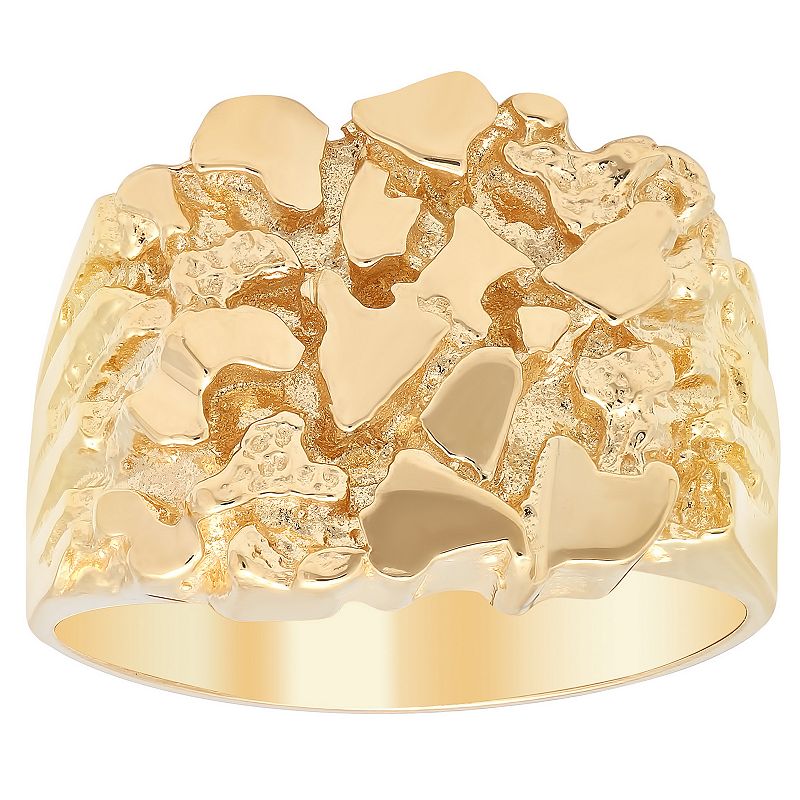 74110539 Mens 14k Gold Over Silver Nugget Ring, Size: 10, Y sku 74110539