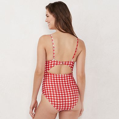 Women's LC Lauren Conrad Beach Shop Tie-Front One-Piece Swimsuit 