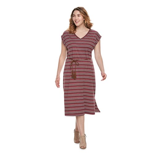 Plus Size SONOMA Goods for Life® Stripe Midi Dress