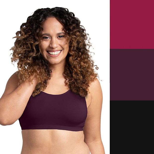 Women s Fruit of The Loom Cotton Stretch Comfort Bra 3 Pack 3DSCSSB Size Large Cherries Jubilee