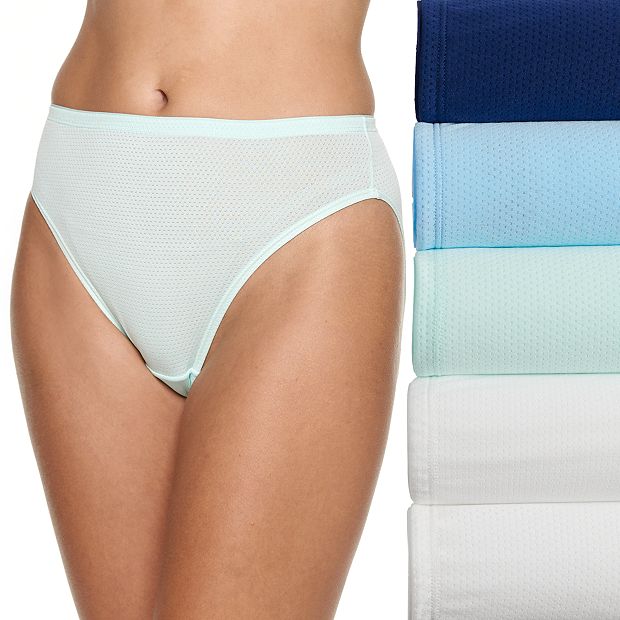 Fruit of the Loom Women's Breathable Micro-Mesh Assorted Hi-Cut Underwear,  4-Pack, Sizes 5 - 8 
