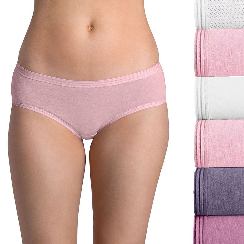 Womens Fruit of the Loom Signature 6-pack Ultra Soft Hipster Panty Set 6DU