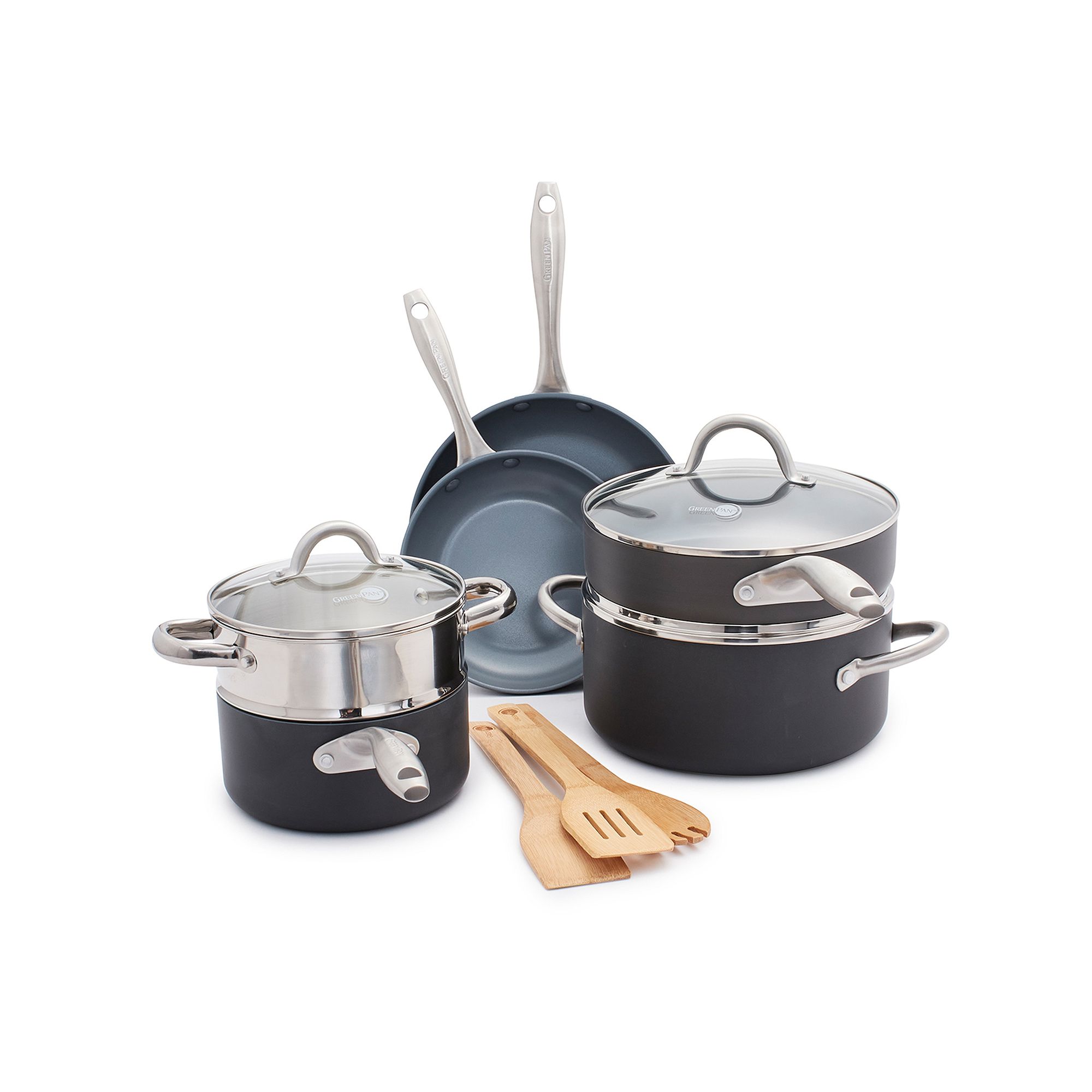 GreenPan Lima 12-pc. Ceramic Nonstick Cookware Set, Gray