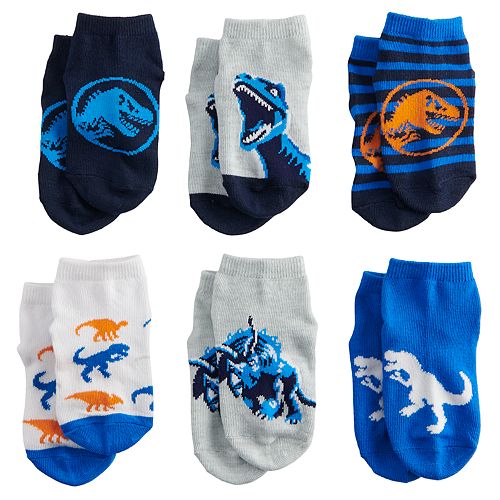 Toddler Boy Jurassic World 6pack Shorty Socks