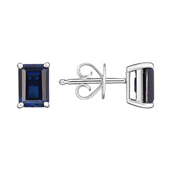 Oro Leoni Sterling Silver Sapphire Stud Earrings