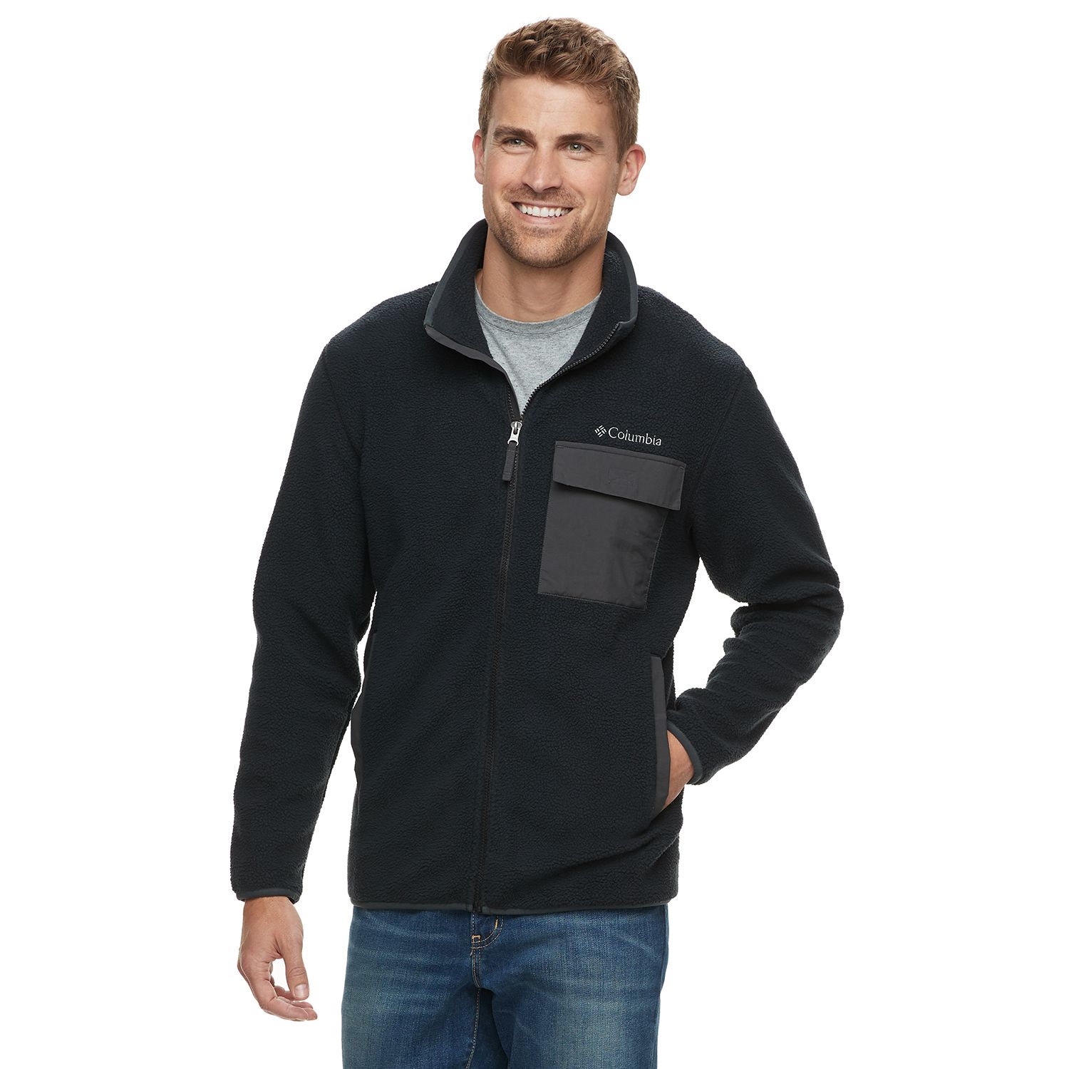 mens columbia fleece jacket with hood