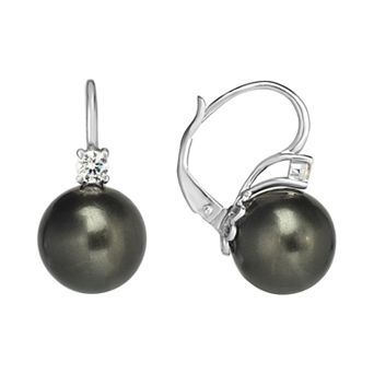 Oro Leoni Sterling Silver Shell & Cubic Zirconia Drop Earrings