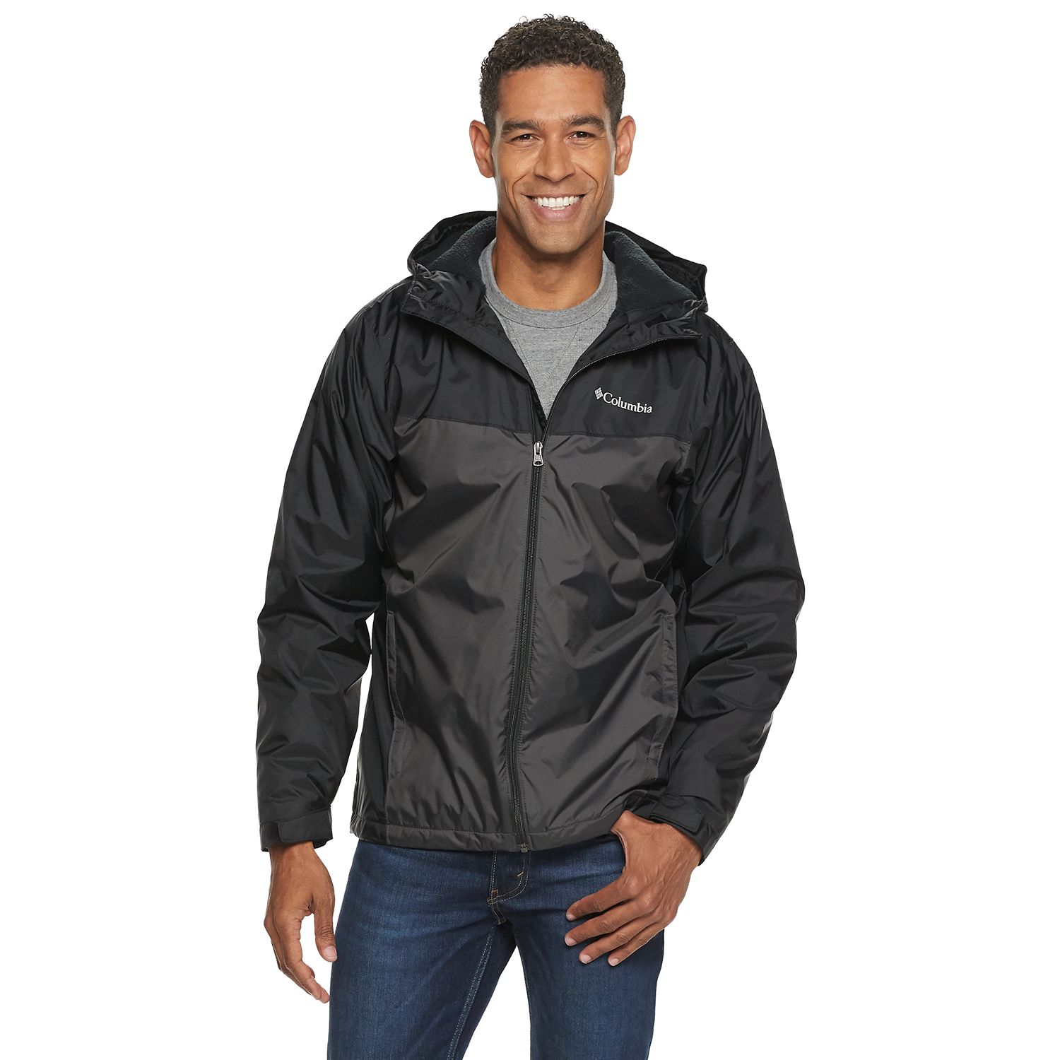 men's columbia weather drain rain jacket