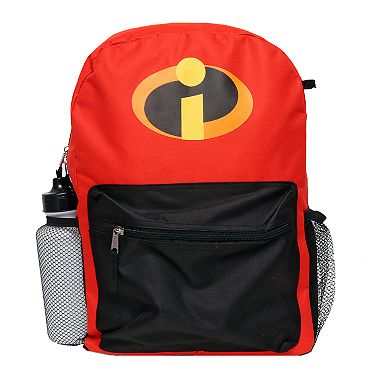Disney / Pixar's The Incredibles Kids Backpack, Lunch Tote, Cinch Bag, Gadget Case & Water Bottle Set