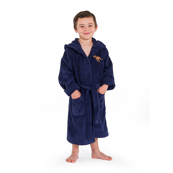 Boys/Childrens Fleece Game Hooded Robe/Dressing Gown Blue 