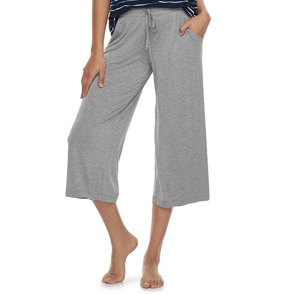 Vlazom 100% Cotton Women's Pajama Bottoms Capri Lounge Pants Casual Cropped Pjs Trouser with Pockets & Drawstring 