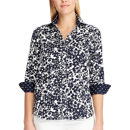 Women's Chaps Floral No-Iron Sateen Shirt