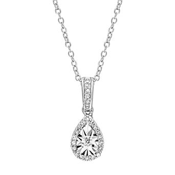 Stella Grace Sterling Silver 1/6 Carat T.W. Diamond Teardrop Pendant