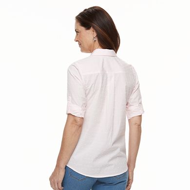 Women's Croft & Barrow® Roll-Tab Woven Shirt