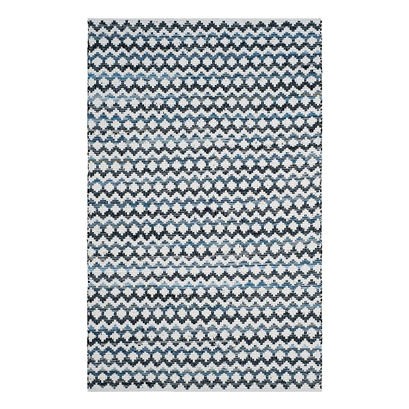 Safavieh Montauk Lamar Geometric Striped Rug, Blue, 6FT Sq