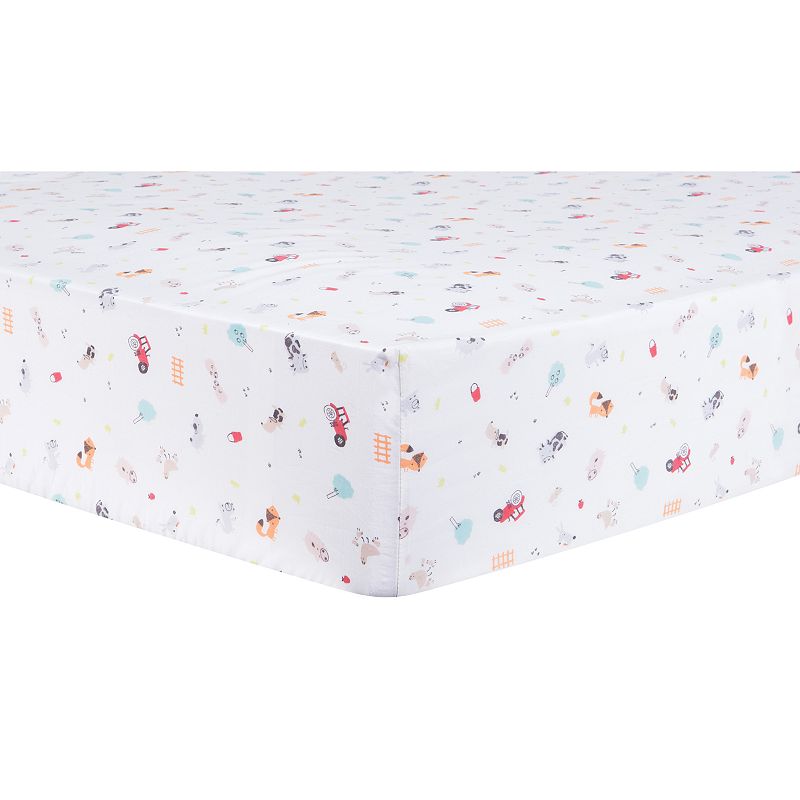 17542707 Trend Lab Farm Stack Fitted Crib Sheet, Multicolor sku 17542707