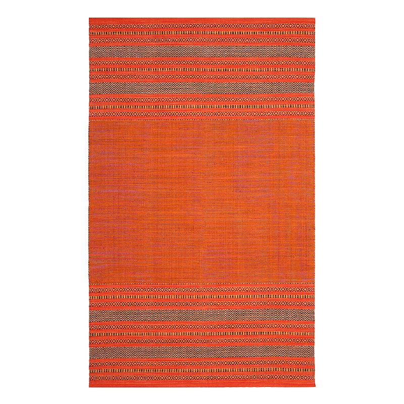 Safavieh Montauk Bannon Striped Rug, Orange, 6FT Sq