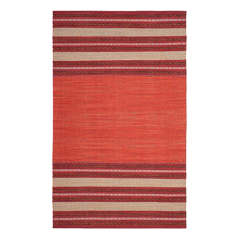 Safavieh Montauk Bannon Striped Rug, Red, 6FT Sq