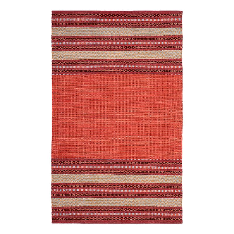 Safavieh Montauk Bannon Striped Rug, Red, 5X8 Ft