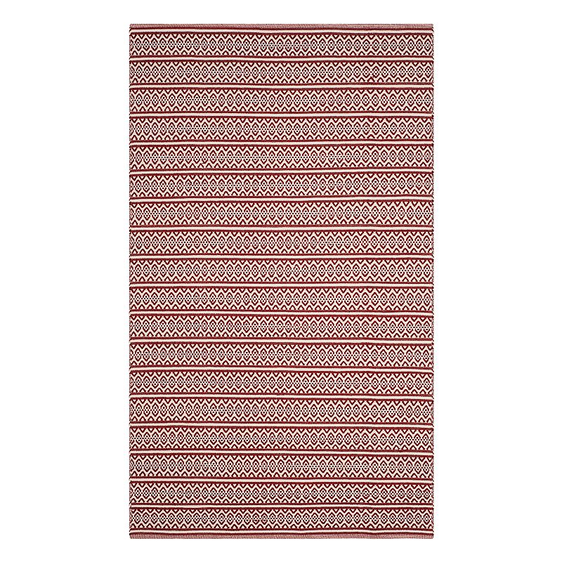 Safavieh Montauk Eden Striped Rug, Red, 2X8 Ft